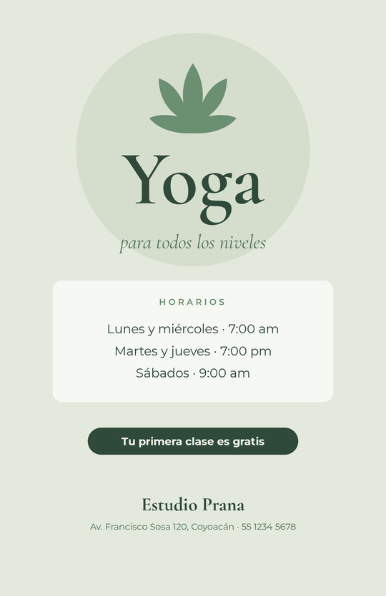Flyer Clases de Yoga