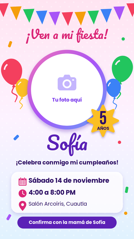 Cumple con Foto Animada