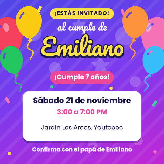 Cumple Globos y Confeti