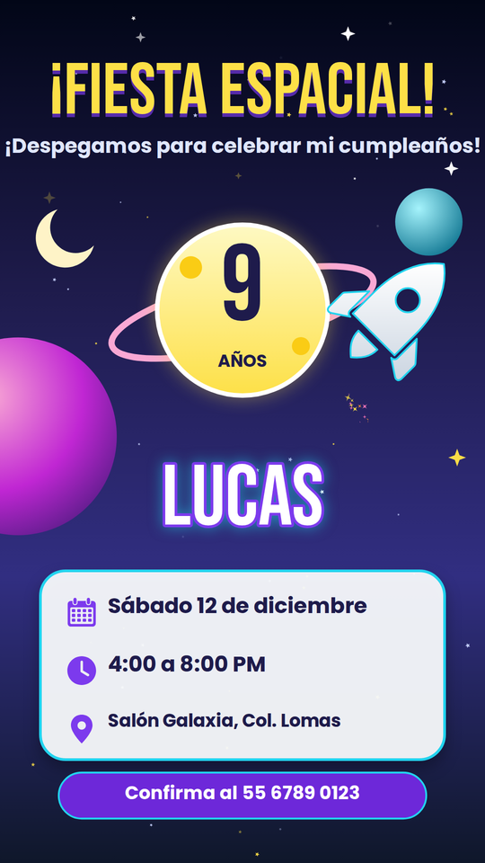 Cumple Viaje al Espacio
