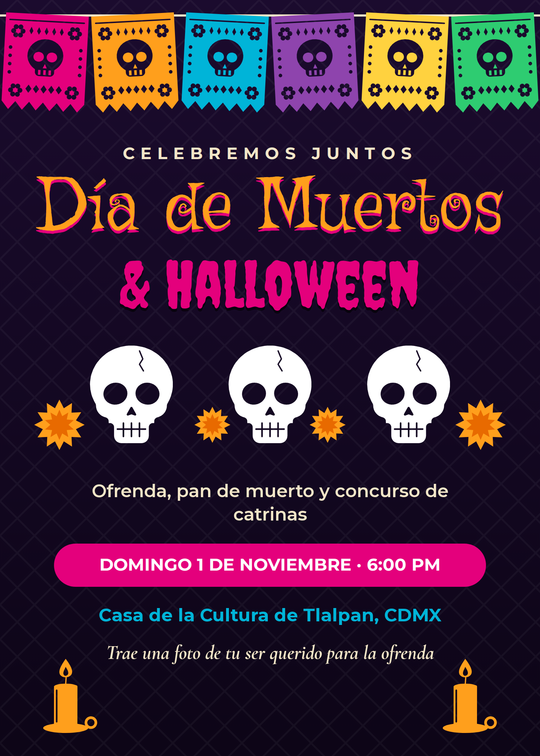 Invitación Día de Muertos y Halloween
