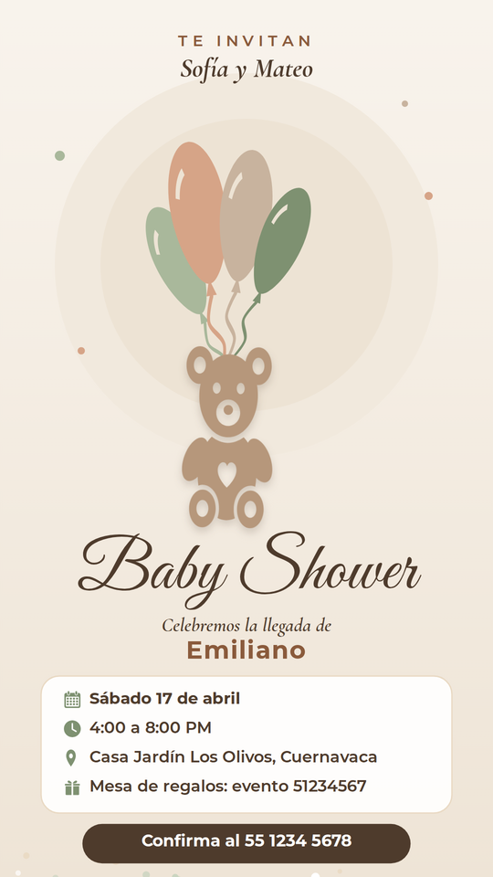 Baby Shower Osito y Globos