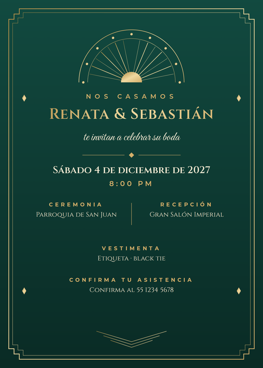 Vista previa del diseño Boda Art Déco