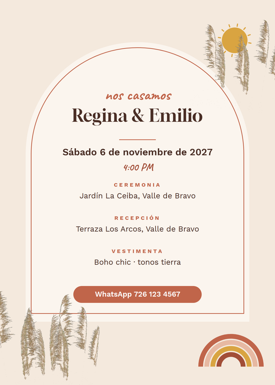 Vista previa del diseño Boda Boho Terracota