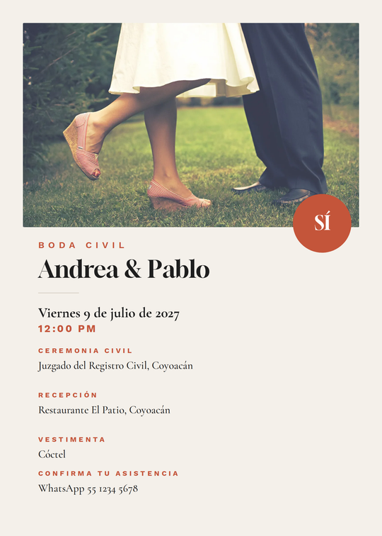 Vista previa del diseño Boda Civil con Foto