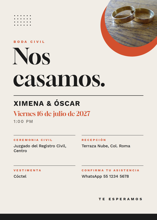 Vista previa del diseño Boda Civil Moderna