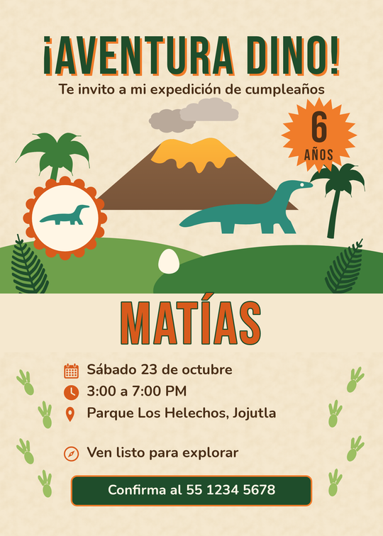 Aventura Dino: Volcán y Huellas