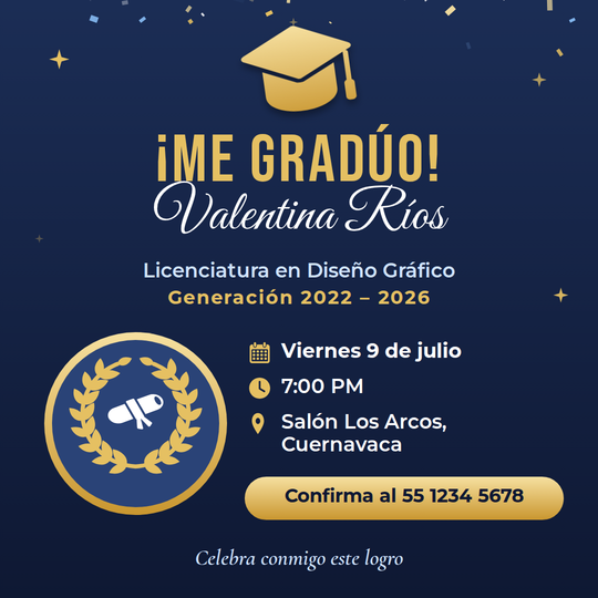 Graduación Birrete y Confeti