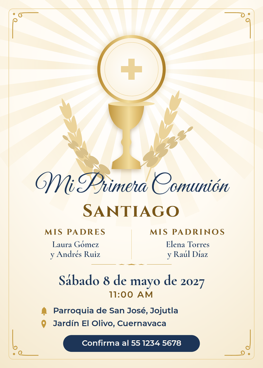 Primera Comunión Cáliz y Luz