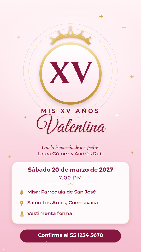 XV Años Princesa con Destellos