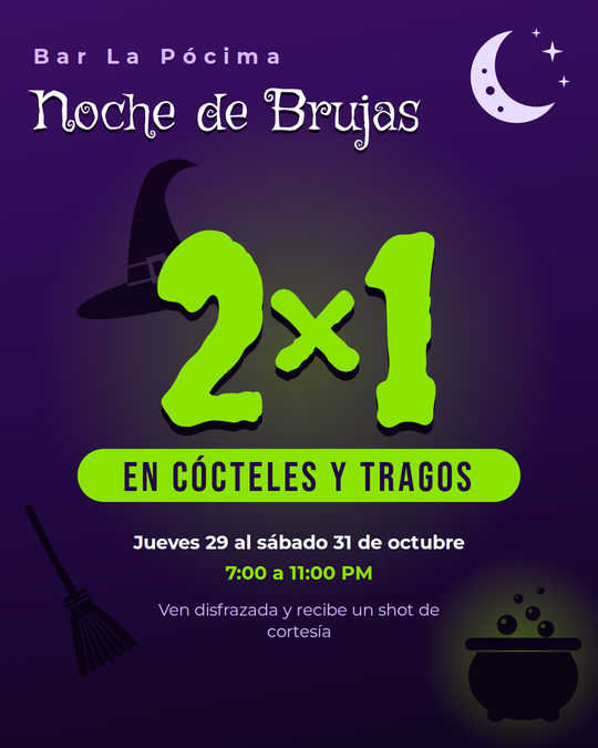 Promo 2×1 Noche de Brujas