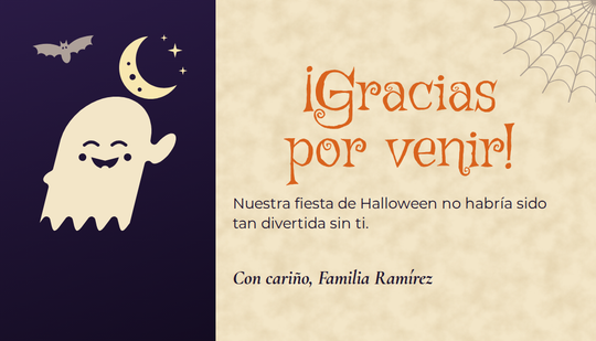 Tarjeta de Agradecimiento Halloween