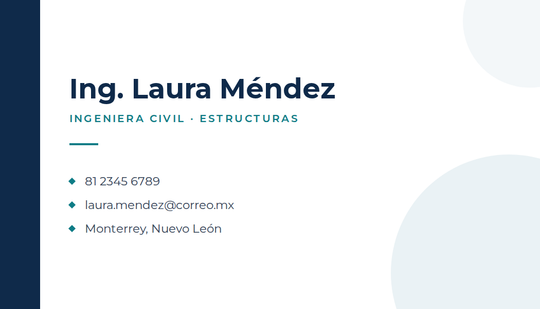 Tarjeta Ing. Laura Méndez